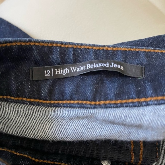 Talbots High Waist Relaxed Jeans 12 dark wash low-stretch 90s straight leg - Picture 5 of 11